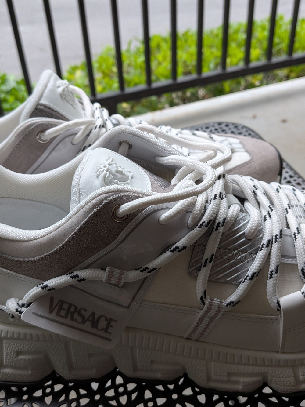 VERSACE White Platform Chain Reaction Sneaker NW0T - Picture 10 of 11